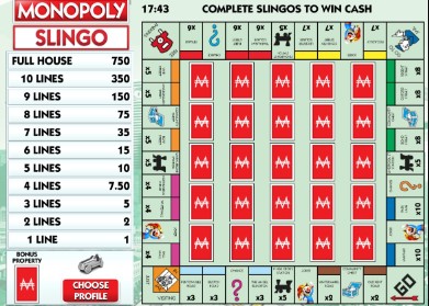 Slingo Monopoly Theme