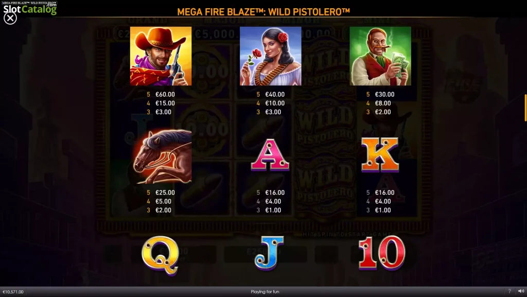 Mega Fire Blaze Wild Pistoleros Big Symbols