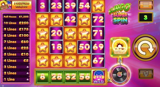 Slingo Super Spin Game Theme & Design